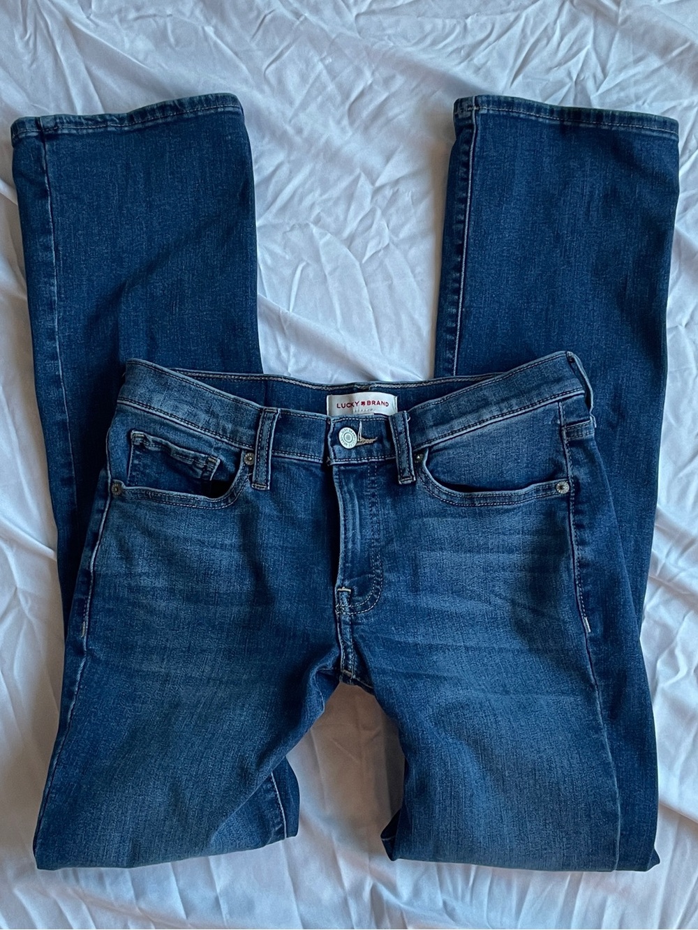 Lucky Brand Jeans Women's 27 Mid Rise Bootcut Medium Wash Denim Indie Sleaze Y2K